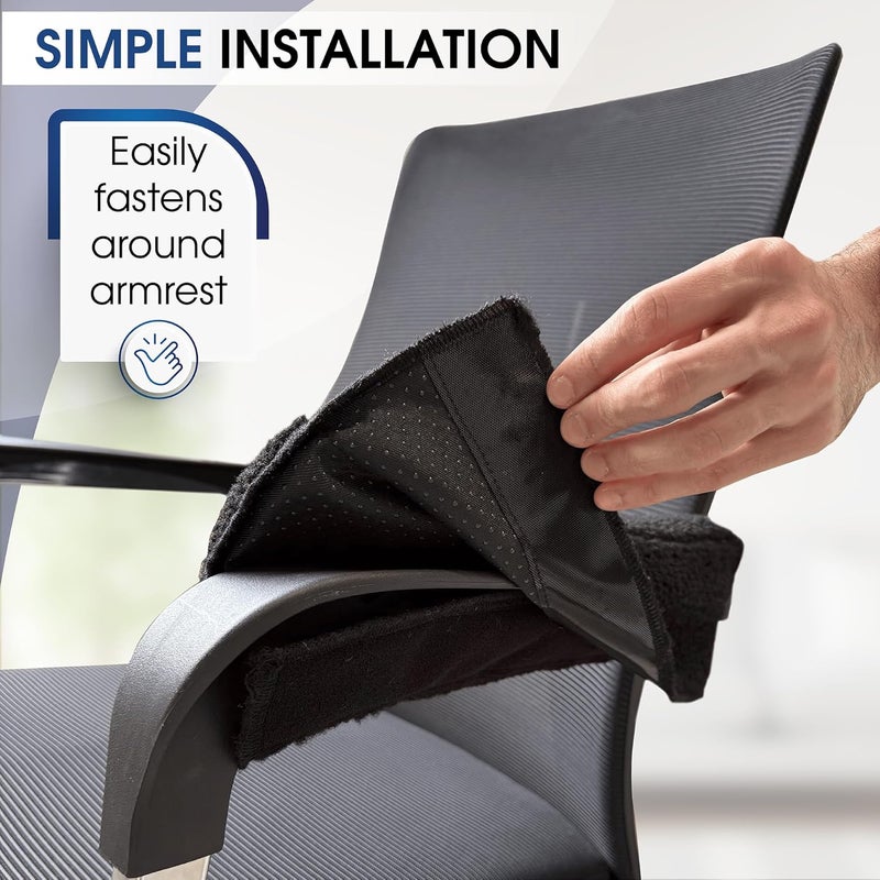 CUSHIO Wheelchair Cushion for Pressure Relief - (4-Piece Set) 18”x16” Anti-Slip Wheelchair Seat Cushions, Lumbar Pillow and Wheelchair Armrest Pads for Adults, Seniors, Wheelchair Accessories - Image 5